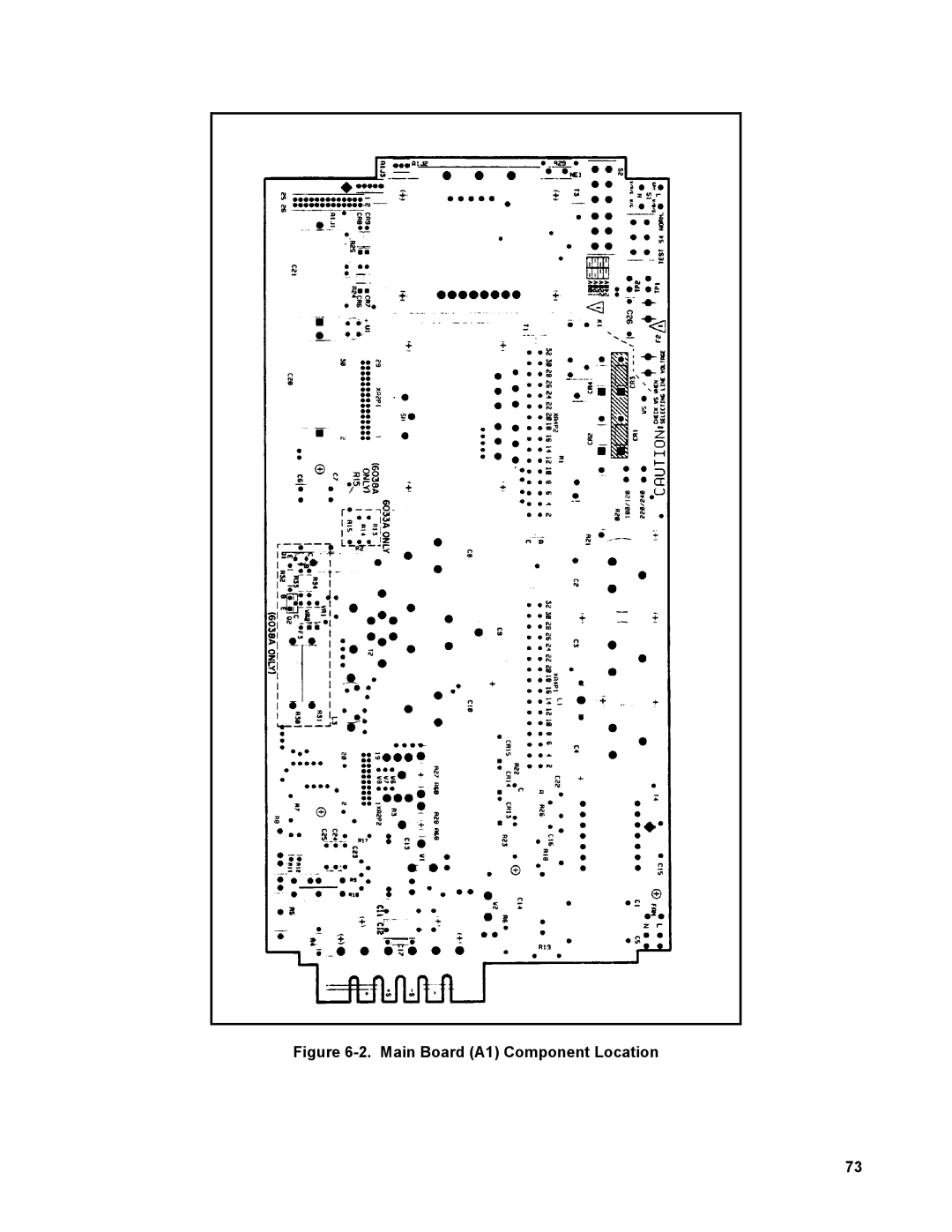 Agilent Technologies AGILENT MODELS 6023A and 6028A service manual Main Board A1 Component Location 