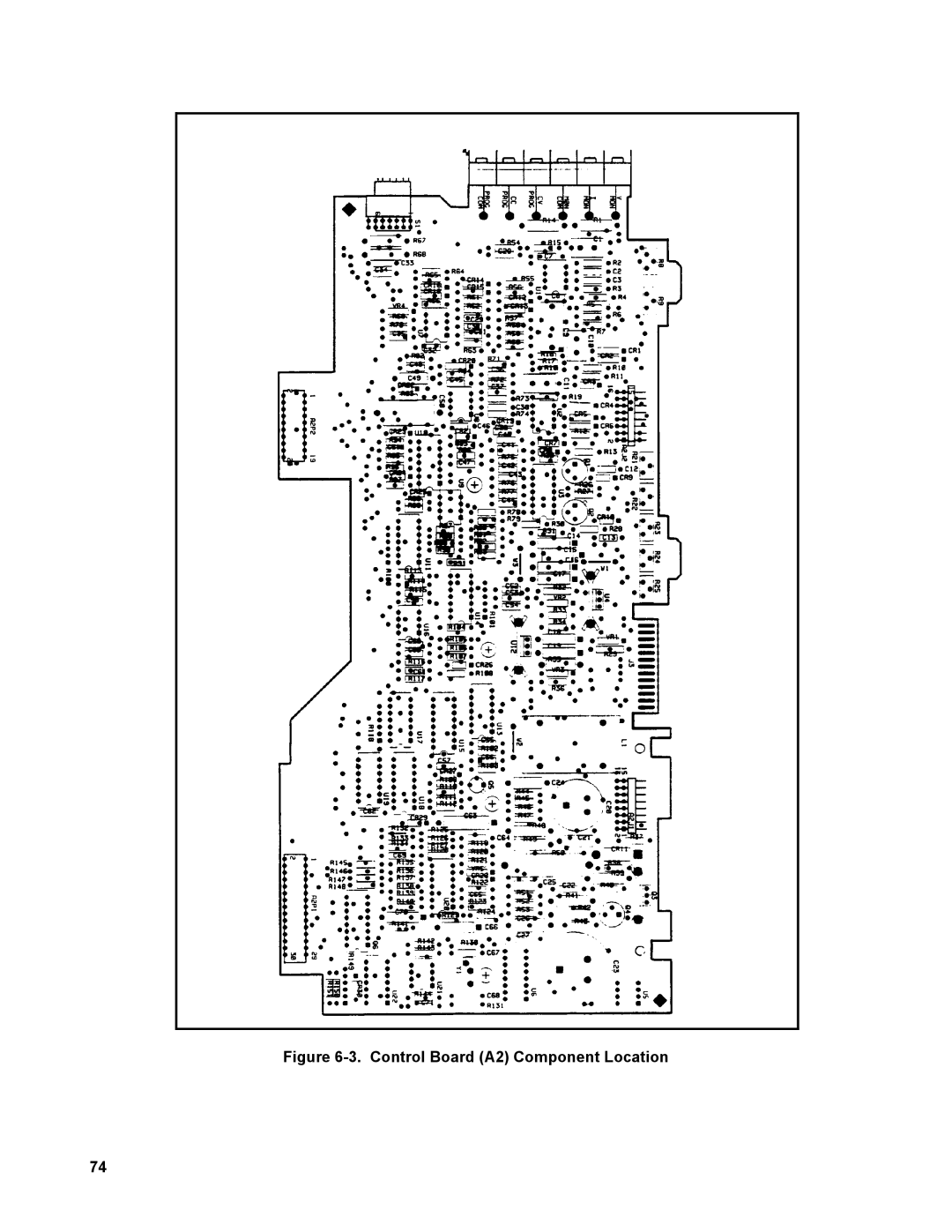 Agilent Technologies AGILENT MODELS 6023A and 6028A service manual Control Board A2 Component Location 