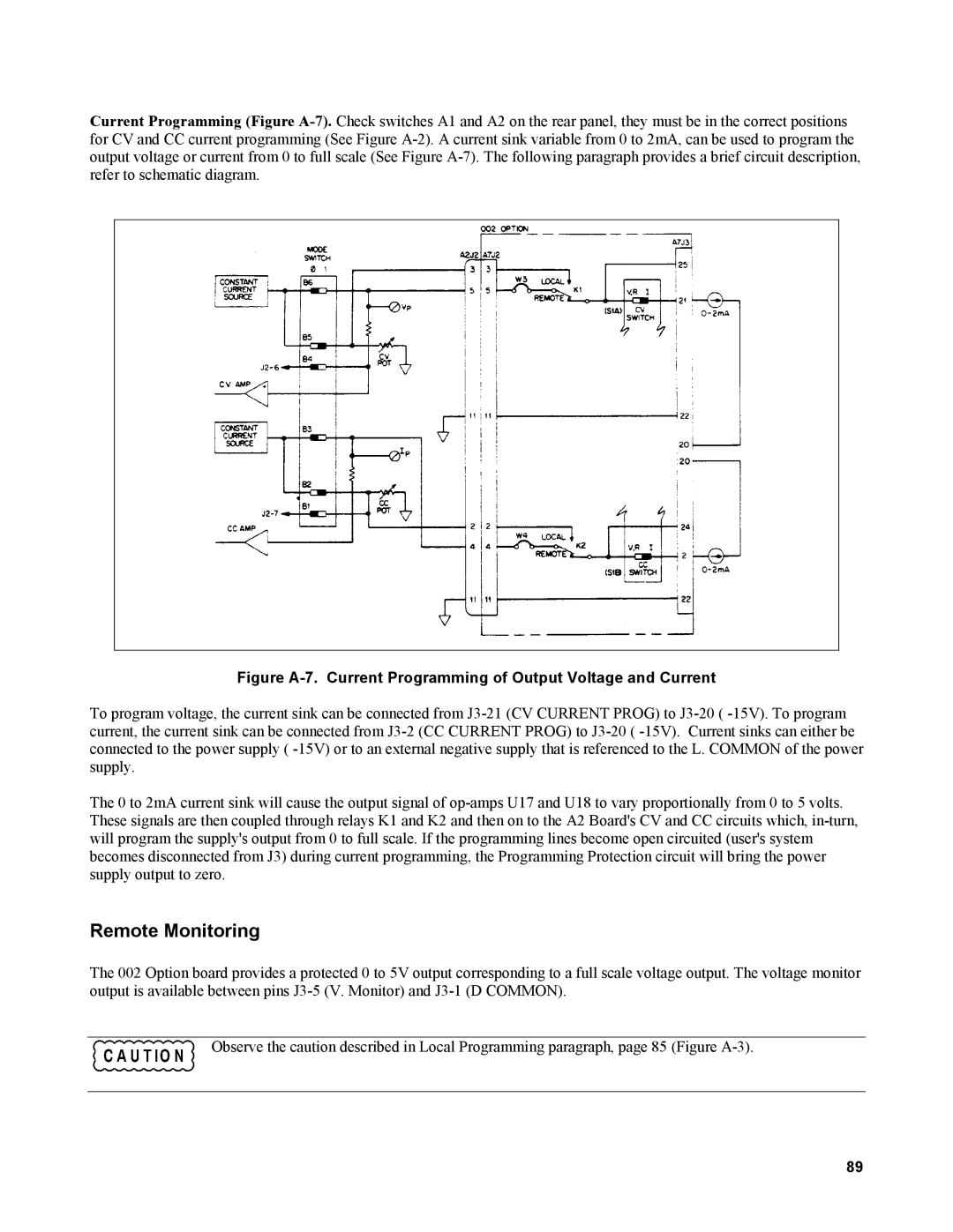 Agilent Technologies AGILENT MODELS 6023A and 6028A service manual Remote Monitoring 