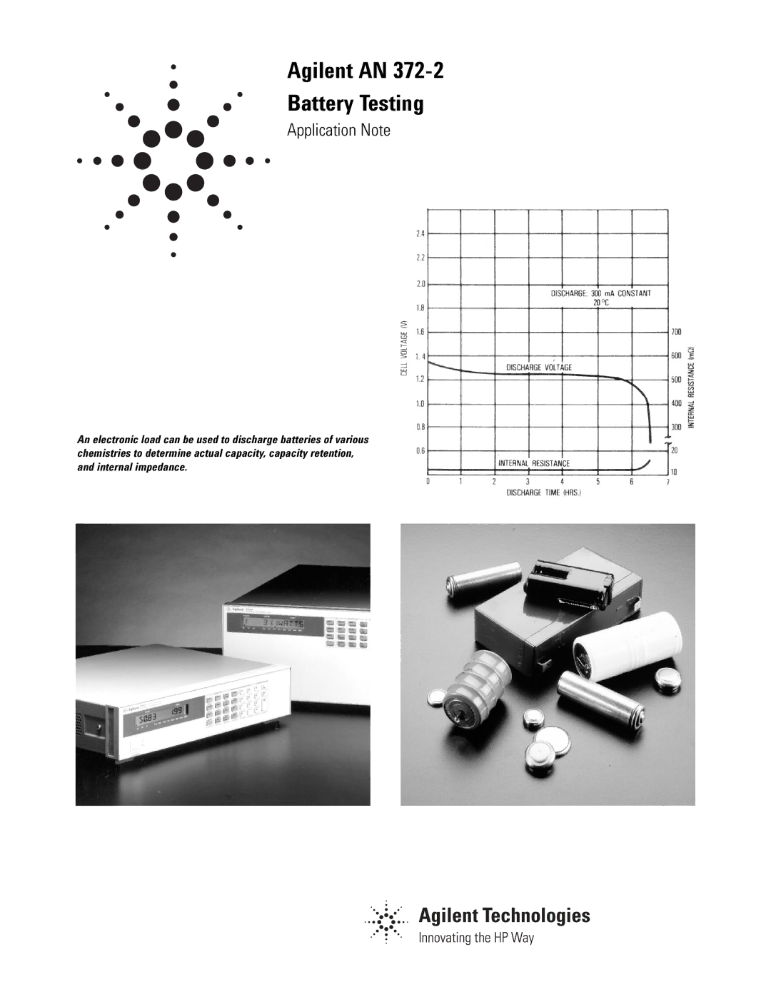 Agilent Technologies AN 372-2 manual Agilent AN Battery Testing, Application Note 