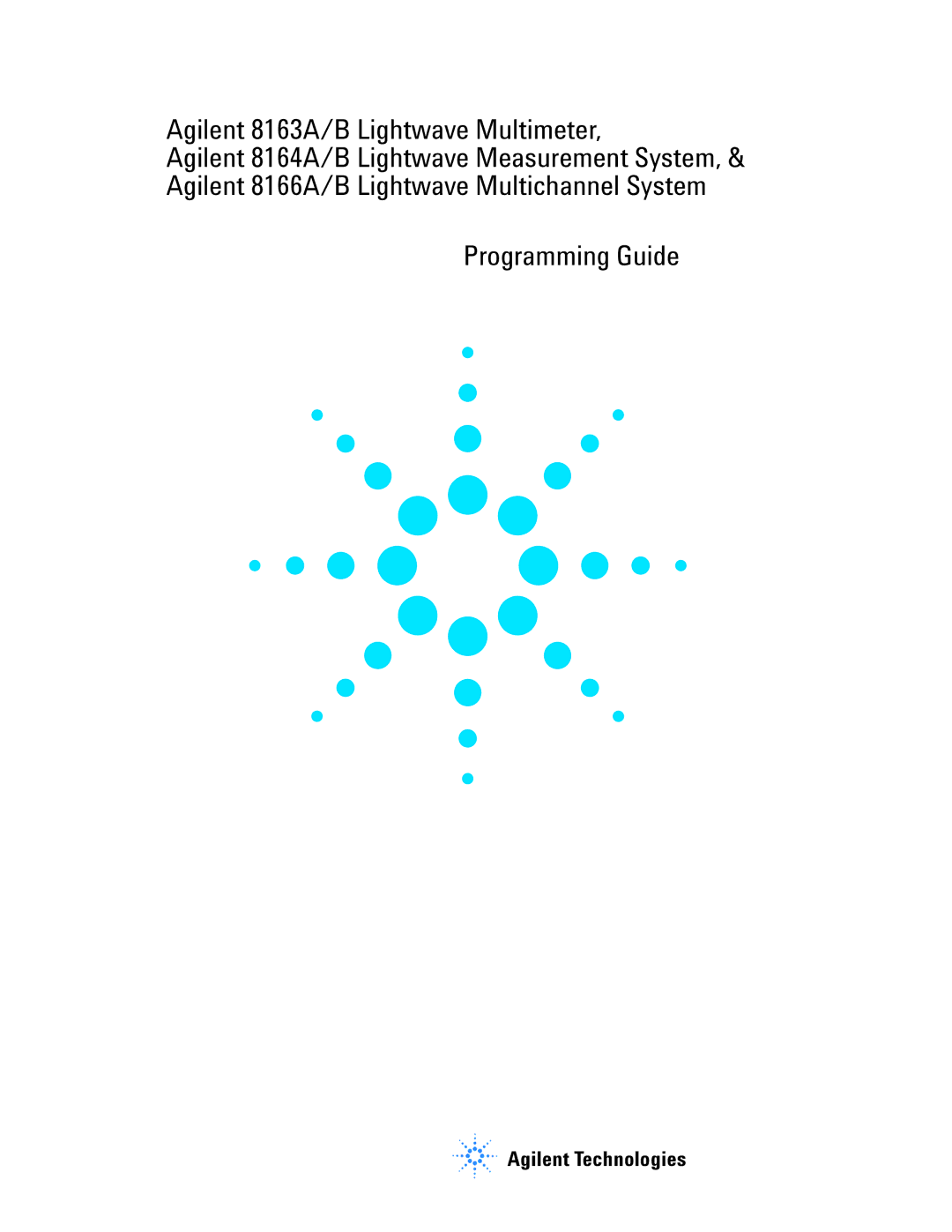 Agilent Technologies 8166A, B, 8163A, 8164A manual Agilent Technologies 