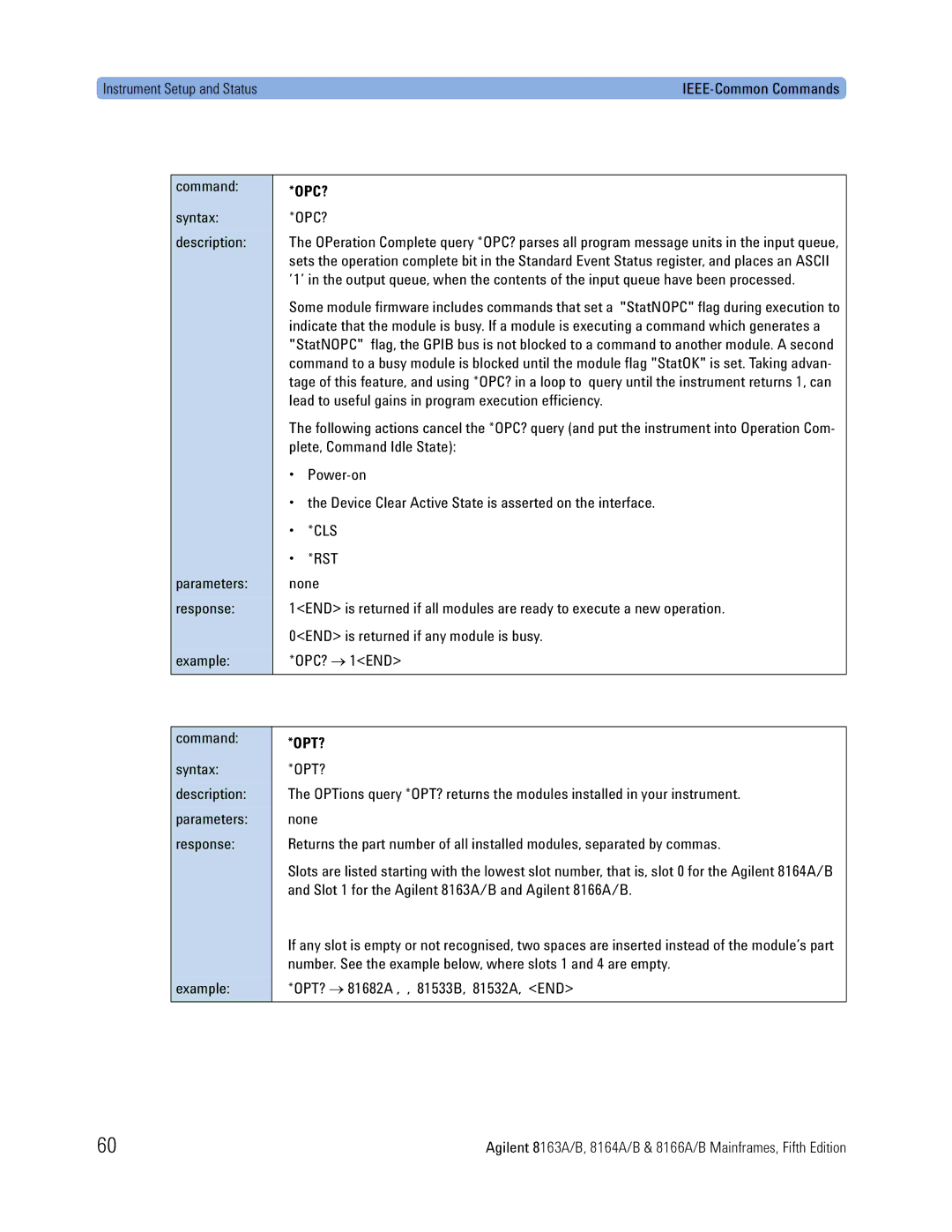 Agilent Technologies B, 8166A, 8163A, 8164A Lead to useful gains in program execution efficiency, Plete, Command Idle State 