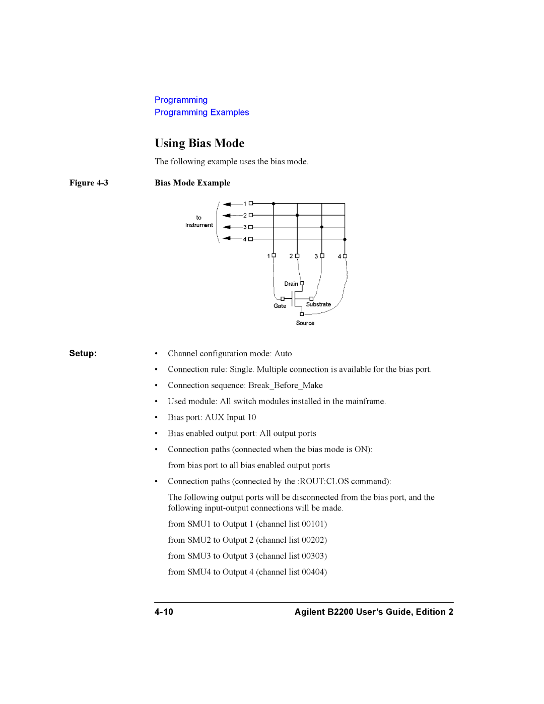 Agilent Technologies B2200A, B2201A manual Using Bias Mode, Bias Mode Example 