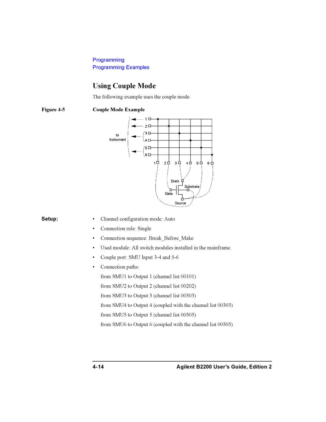 Agilent Technologies B2200A, B2201A manual Using Couple Mode, Couple Mode Example 