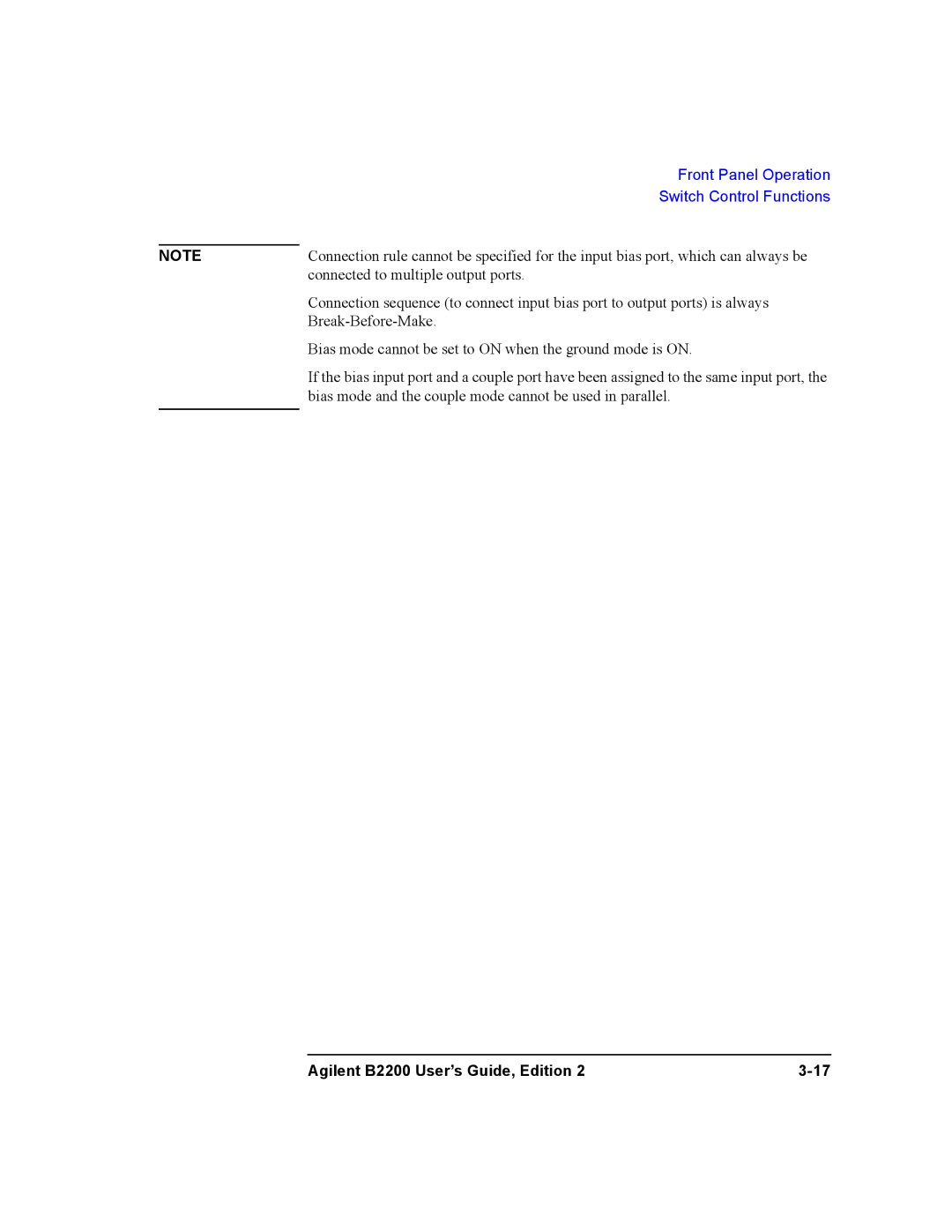 Agilent Technologies B2201A, B2200A manual Connected to multiple output ports 