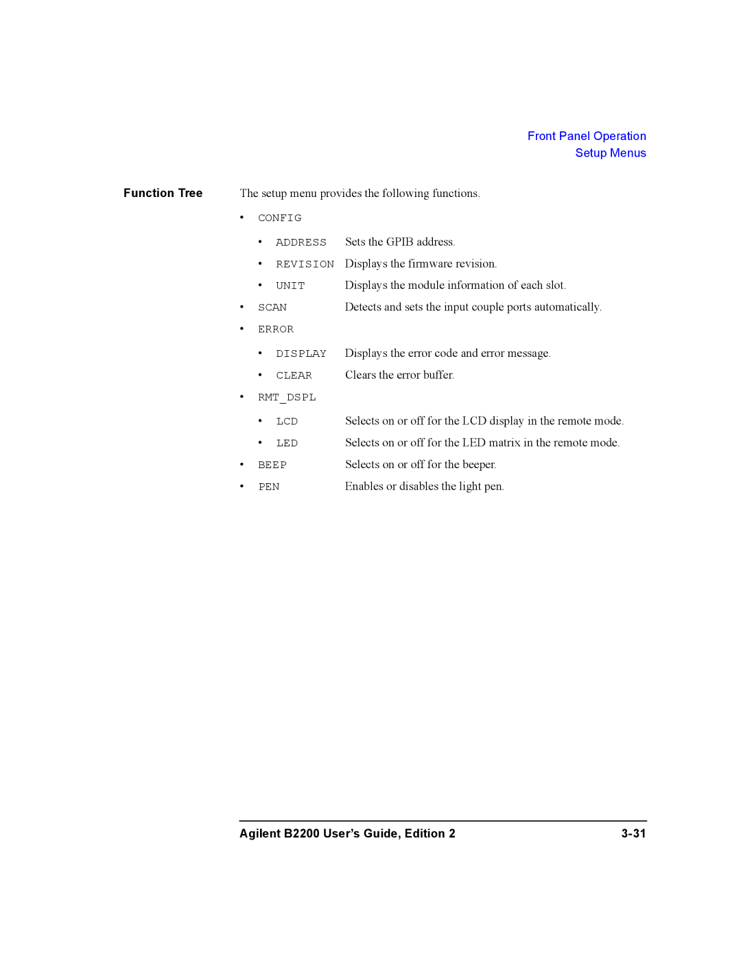 Agilent Technologies B2201A, B2200A manual Displays the module information of each slot 