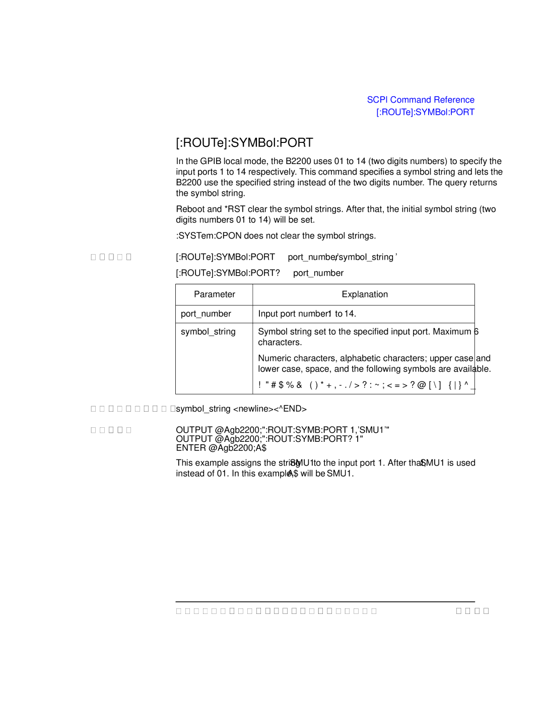 Agilent Technologies B2201A manual ROUTeSYMBolPORT 