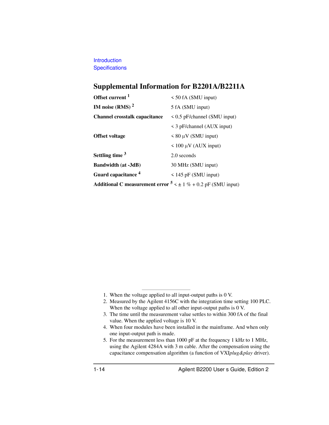 Agilent Technologies B2201A manual Agilent B2200 User’s Guide, Edition 