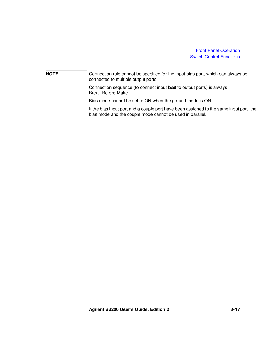 Agilent Technologies B2201A manual Connected to multiple output ports 