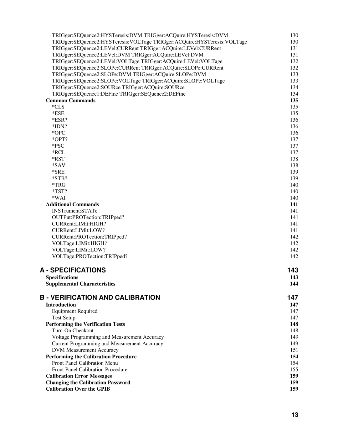 Agilent Technologies 66311B, D Common Commands, Additional Commands, Specifications 143 Supplemental Characteristics 144 