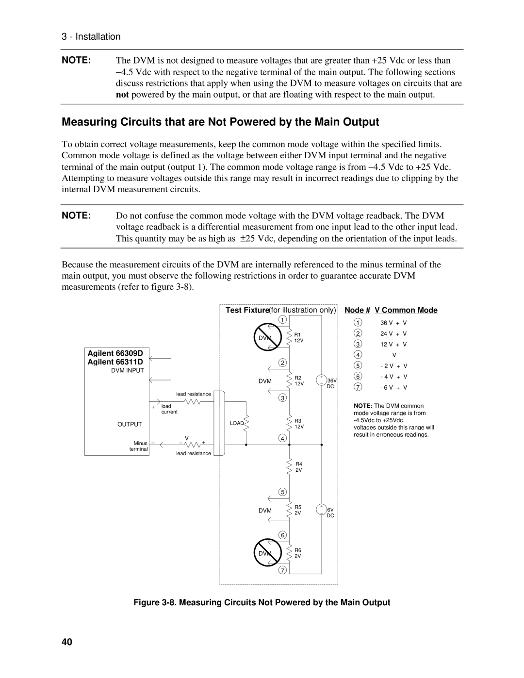 Agilent Technologies D, 66311B, 66309B, 66111A manual Measuring Circuits that are Not Powered by the Main Output 