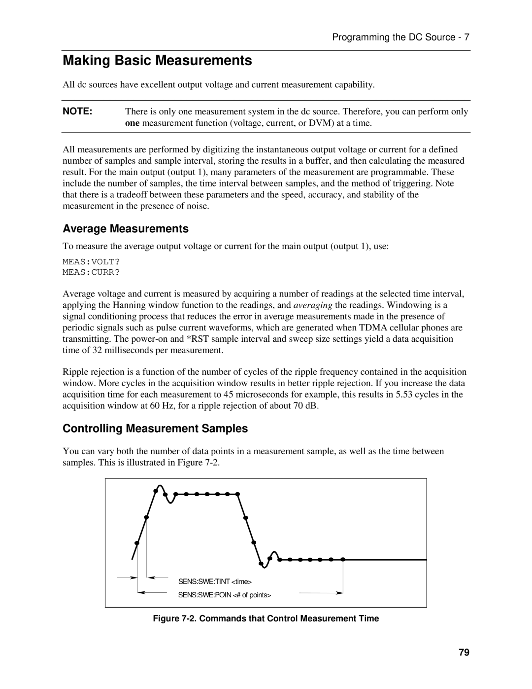 Agilent Technologies 66111A, D, 66311B Making Basic Measurements, Average Measurements, Controlling Measurement Samples 