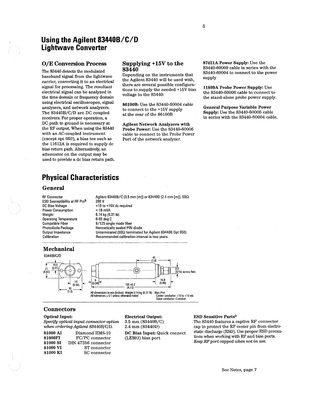 Agilent Technologies c, D, 83440b manual 