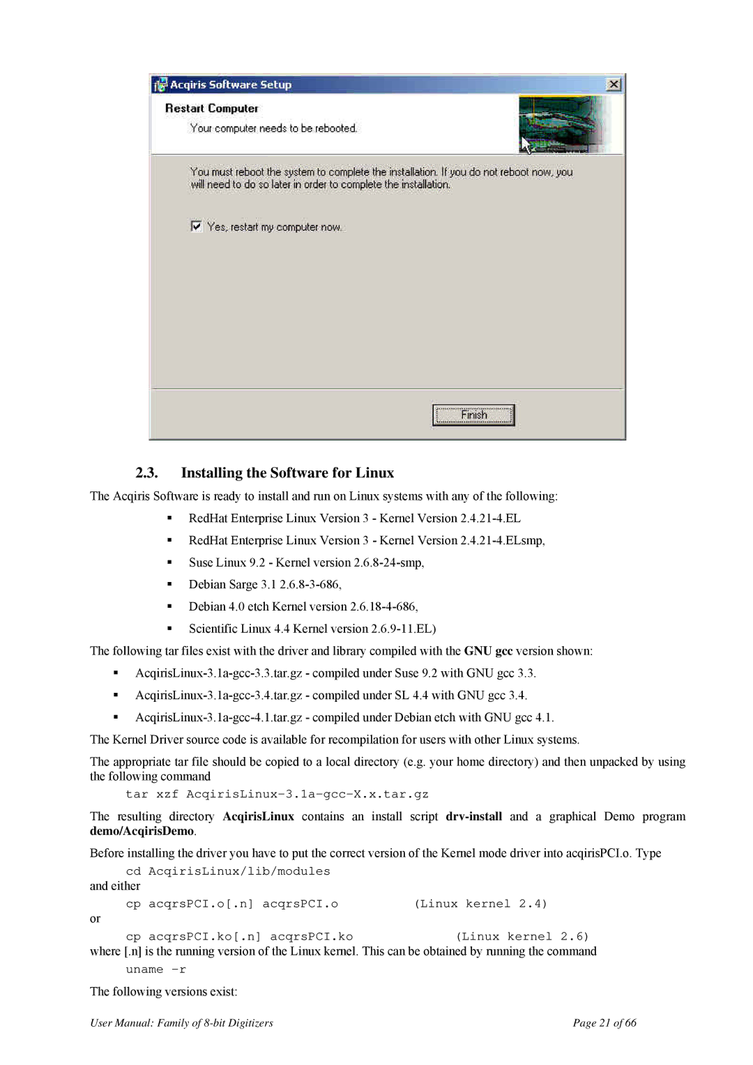 Agilent Technologies DP210, DP240, DP212, DP214, DP110, DP1400, DP111, DP235, DP211, DP106, DP105 Installing the Software for Linux 