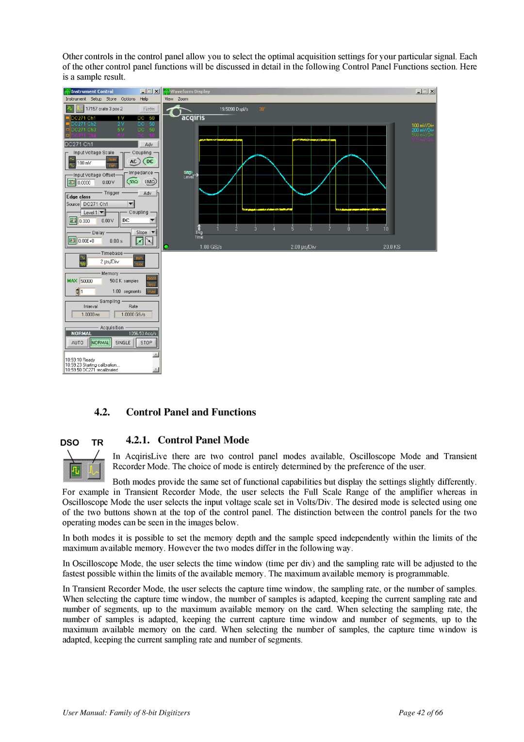 Agilent Technologies DC211, DP240, DP212, DP214, DP110, DP1400, DP111, DP210 Control Panel and Functions, Control Panel Mode 