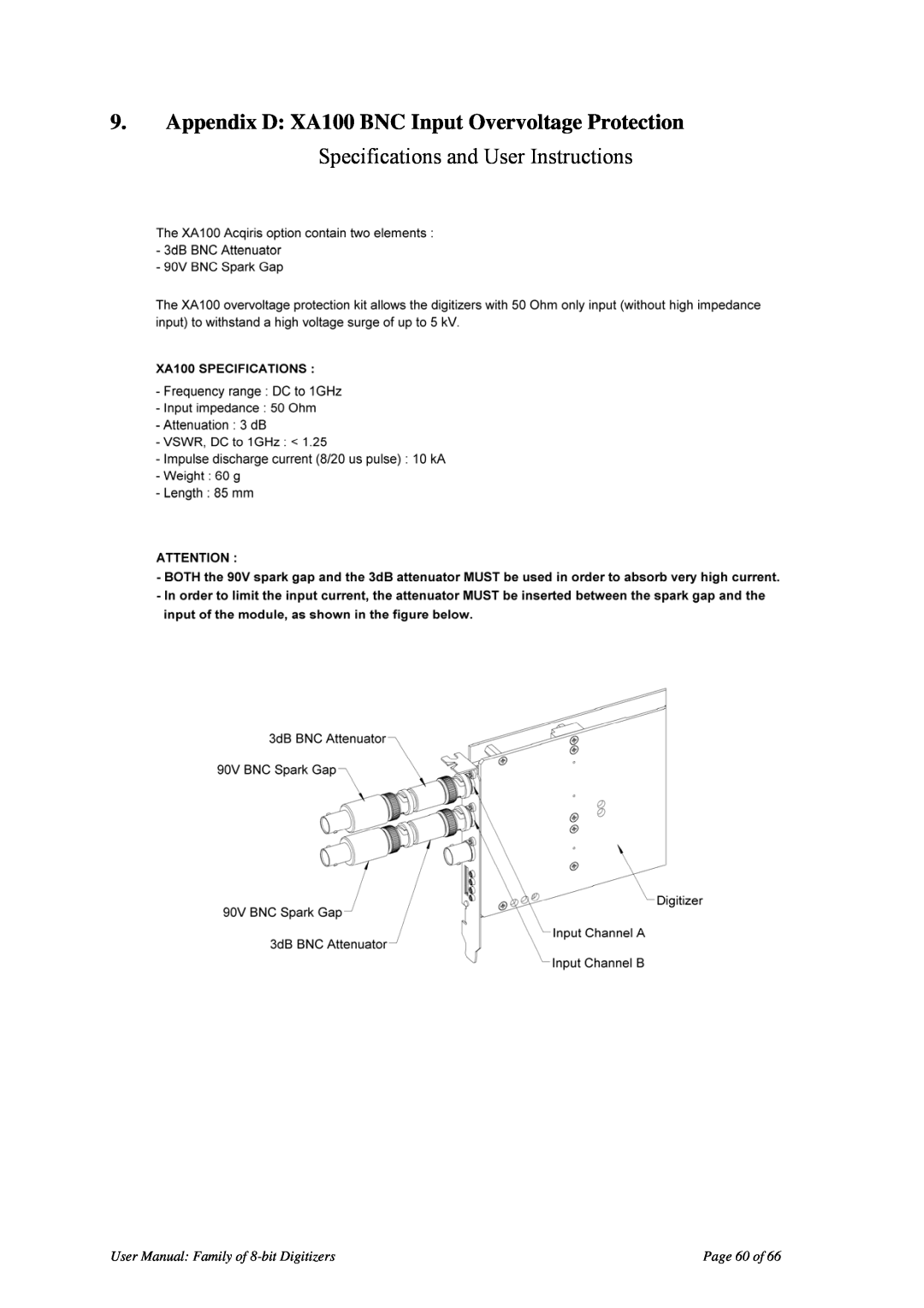 Agilent Technologies DP240, DP212, DP214, DP110, DP1400, DP111, DP210, DP235 User Manual Family of 8-bit Digitizers, Page 60 of 