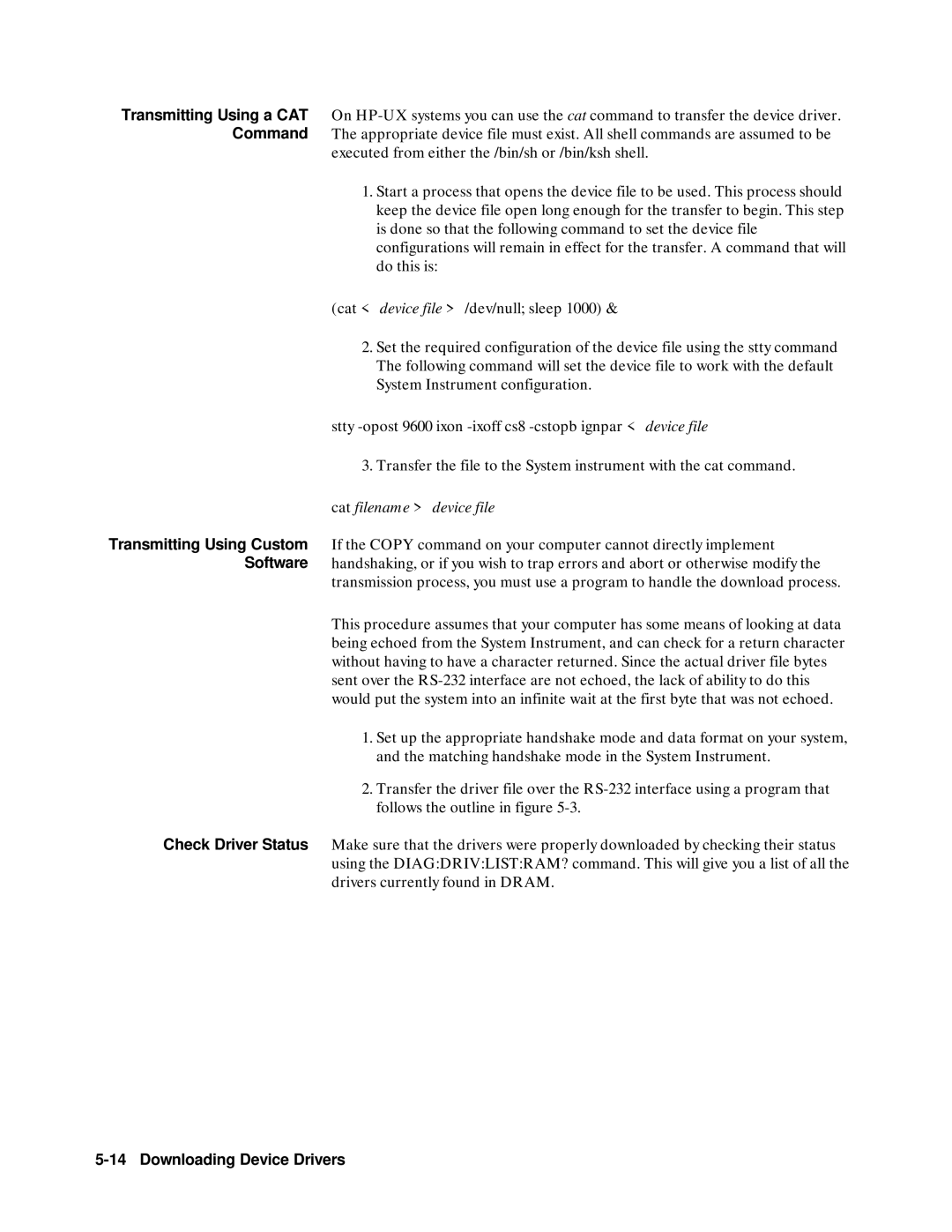 Agilent Technologies E1300B, E1301B, 75000 SERIES B user manual Cat filename device file 