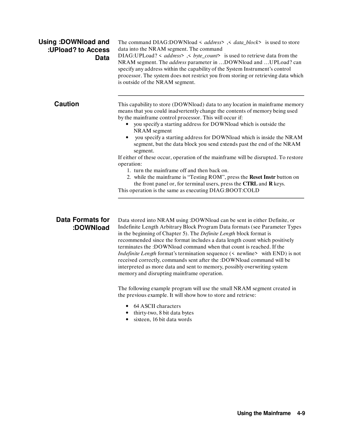 Agilent Technologies E1300B, E1301B, 75000 SERIES B user manual Using DOWNload UPload? to Access Data 