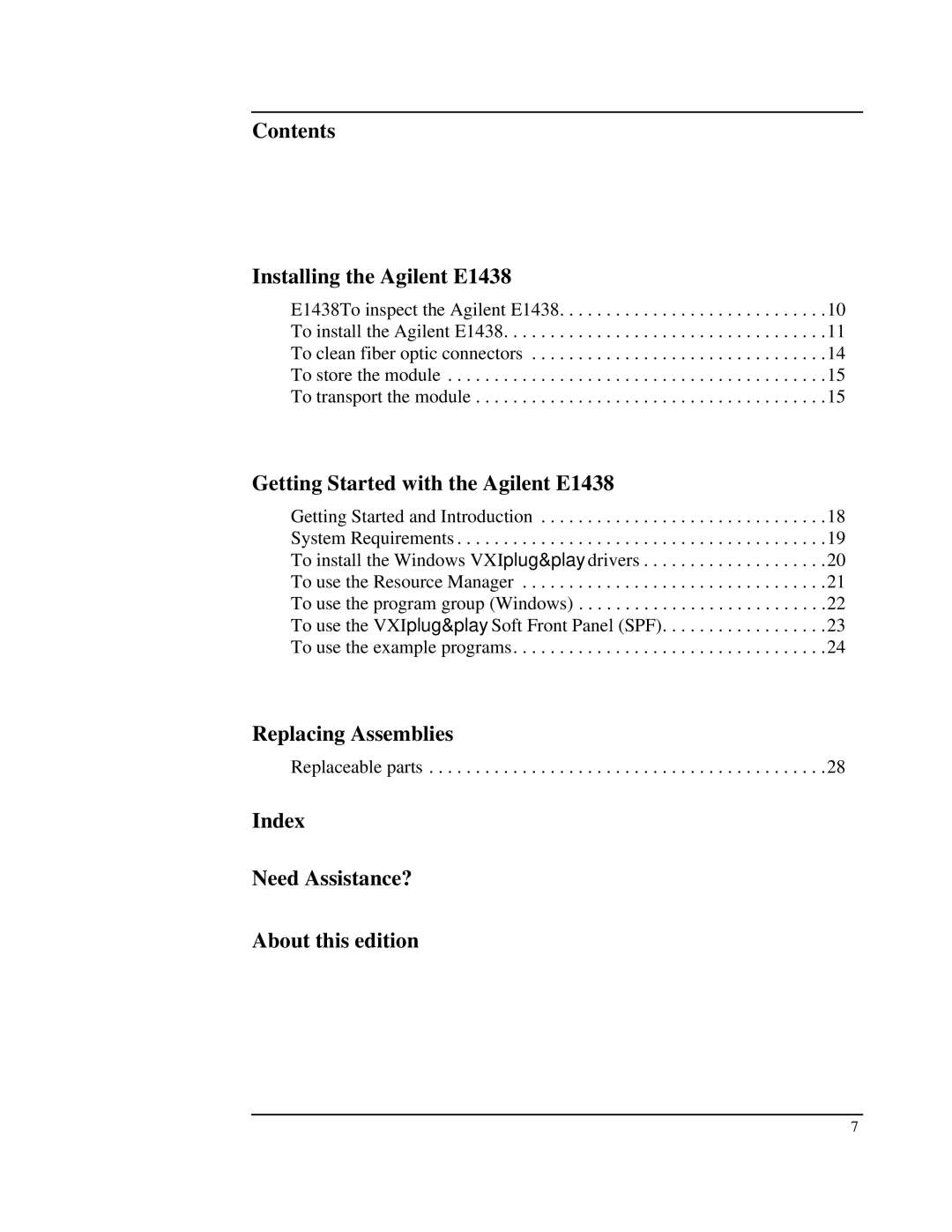 Agilent Technologies E1438 manual Replacing Assemblies 