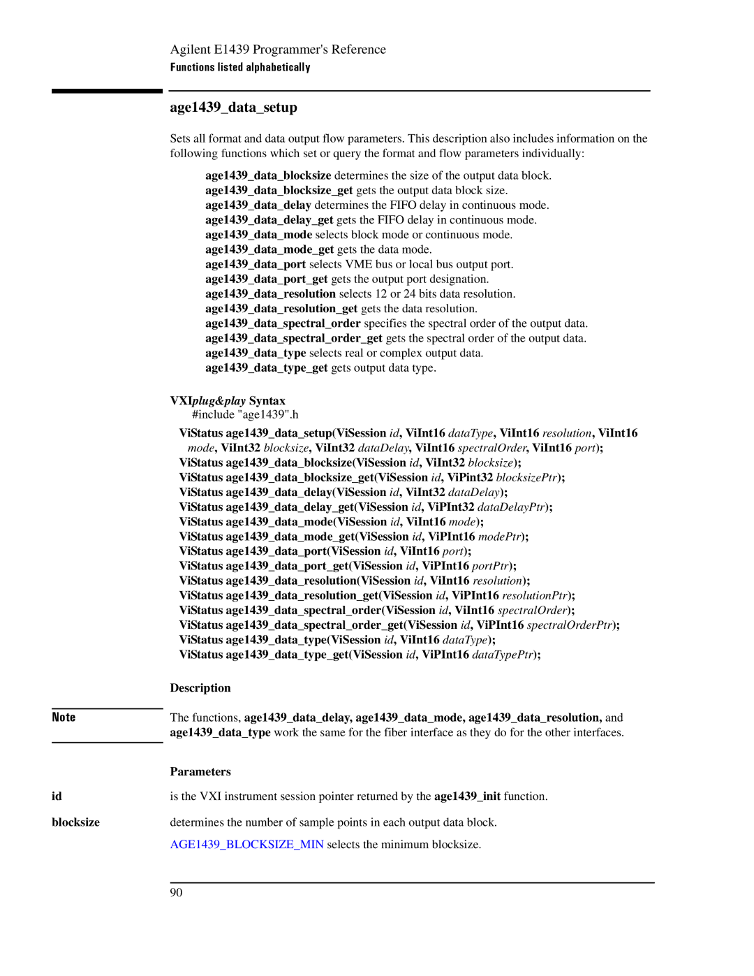 Agilent Technologies E1439 manual Age1439datasetup, Blocksize 