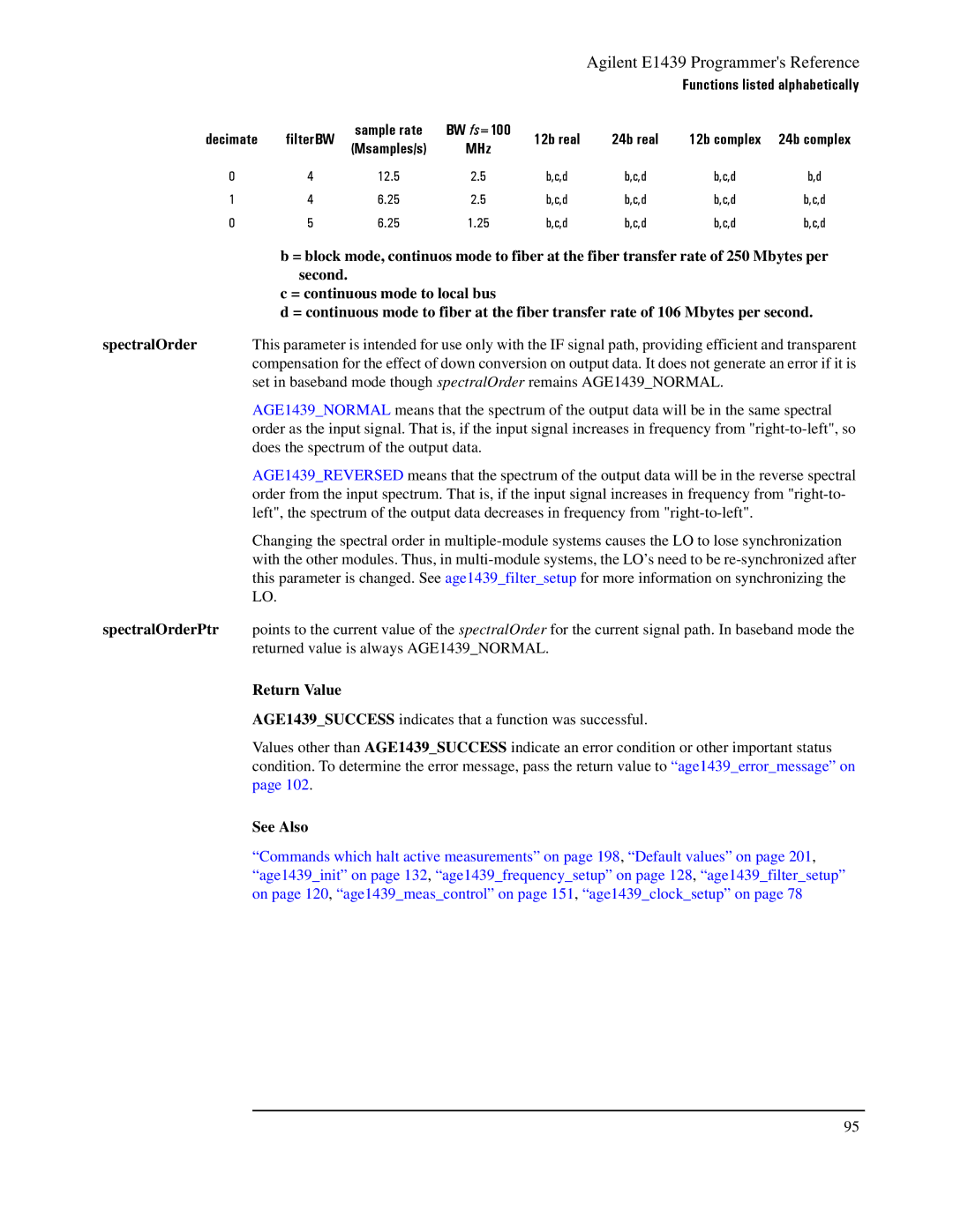 Agilent Technologies E1439 manual FilterBW 