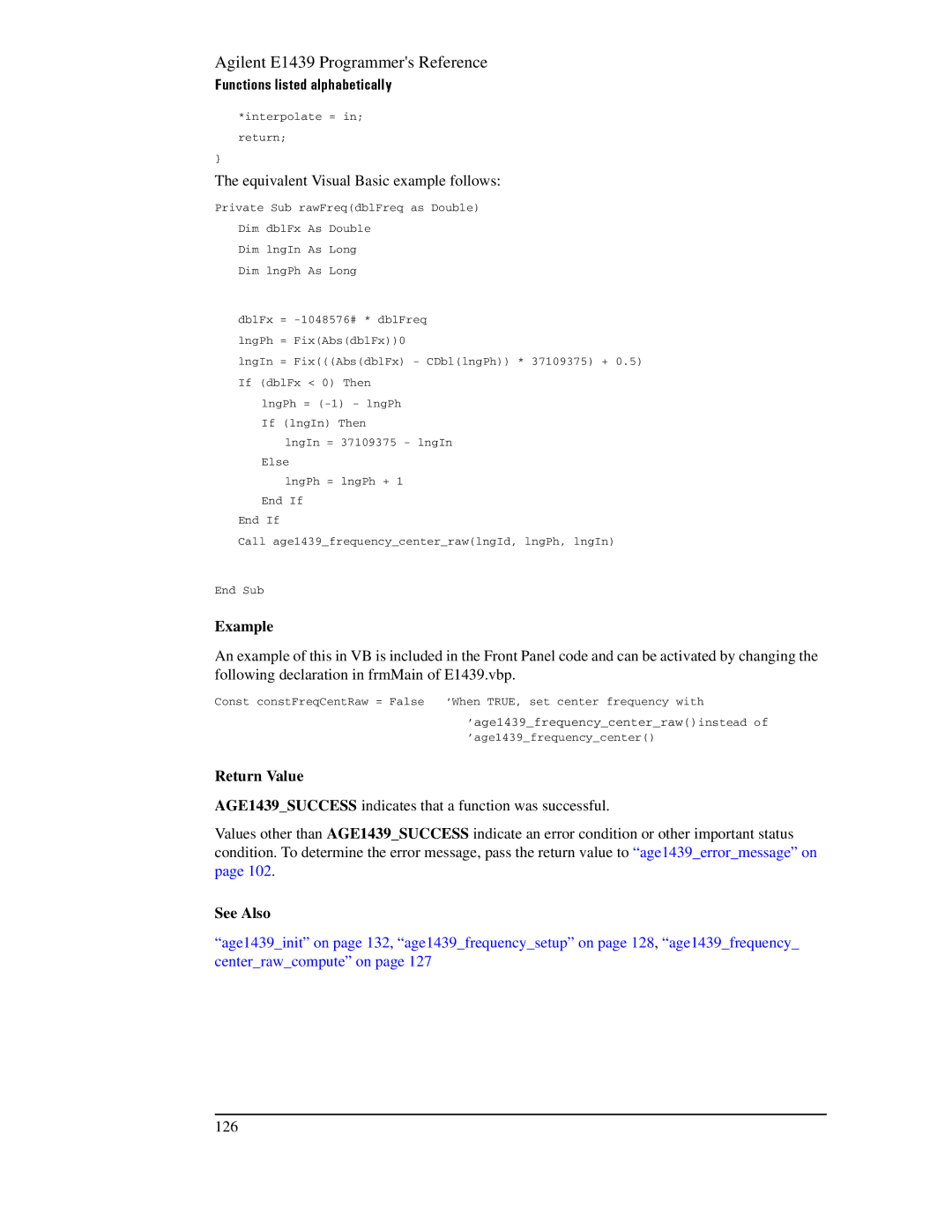 Agilent Technologies E1439 manual 126 