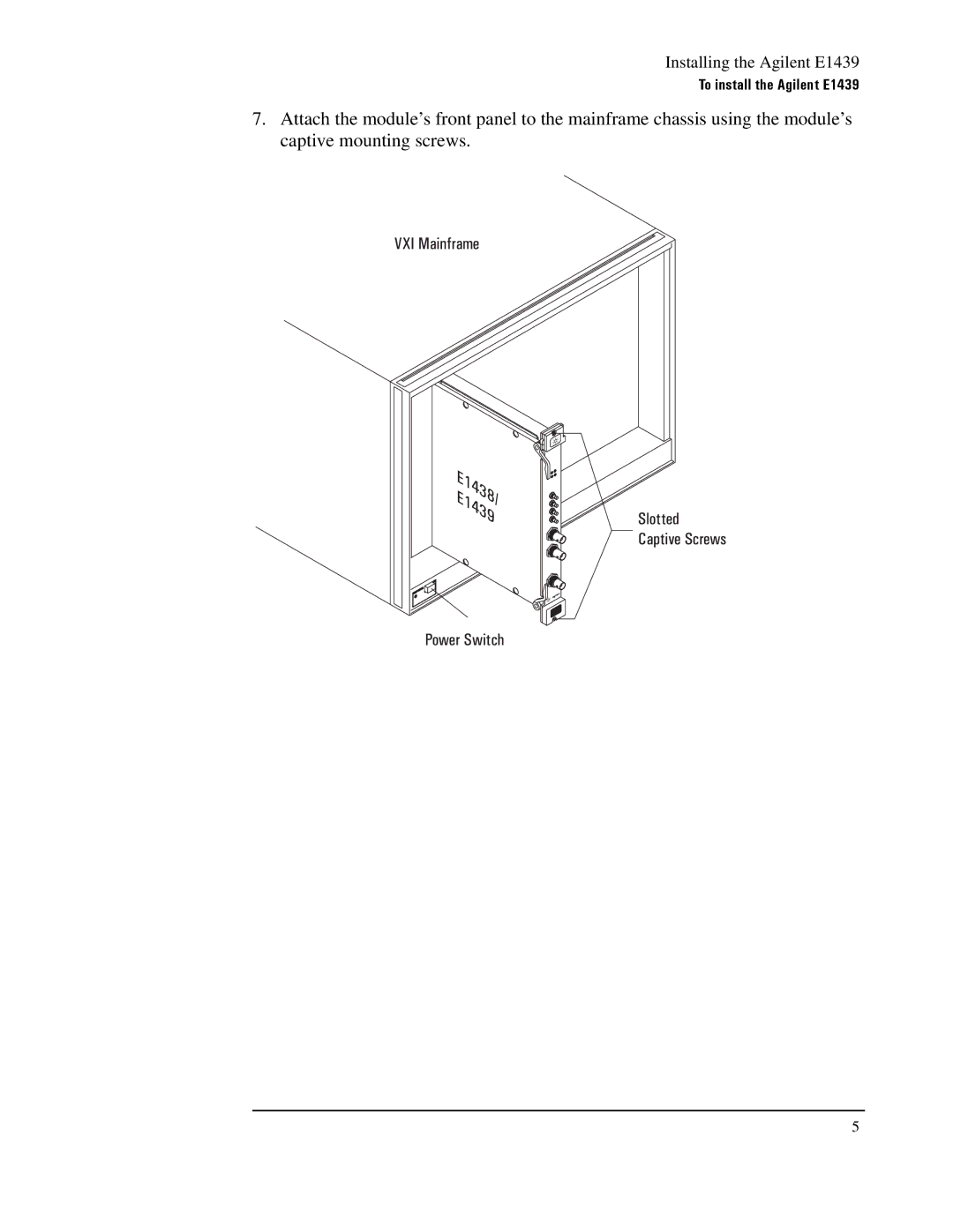 Agilent Technologies E1439 manual VXI Mainframe 