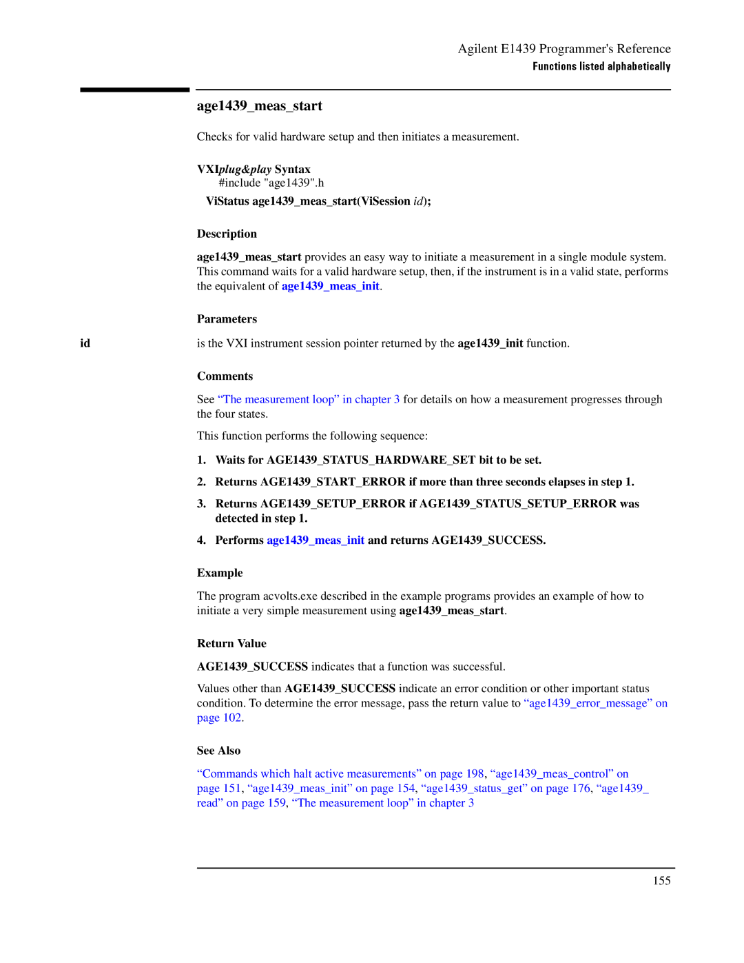 Agilent Technologies E1439 manual Age1439measstart 