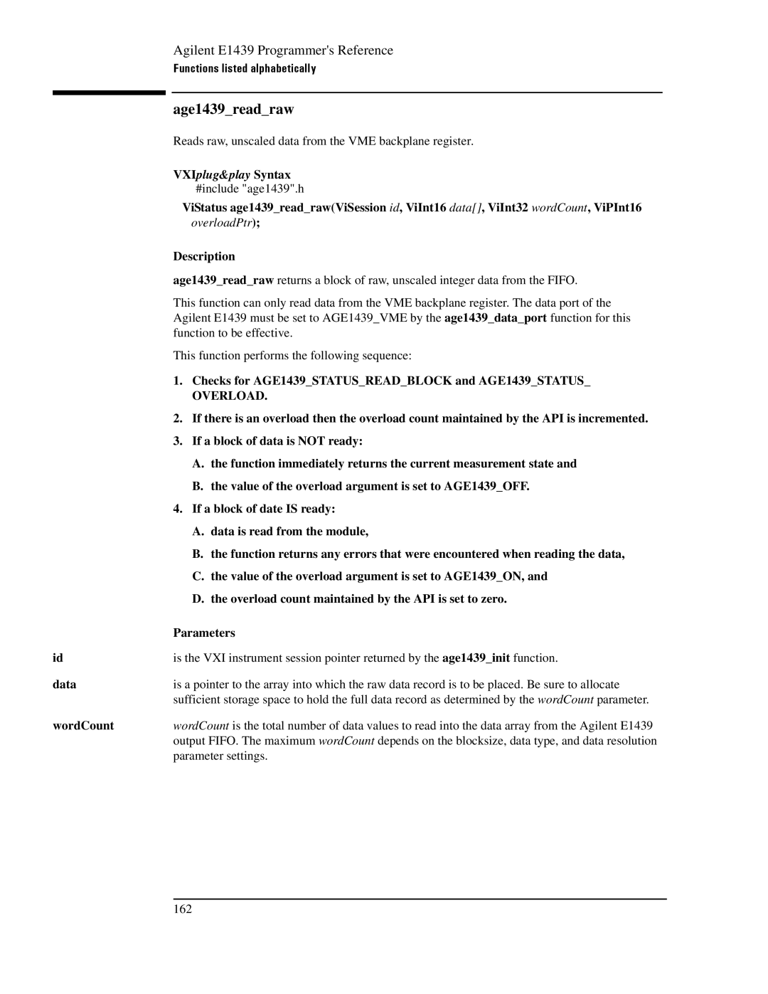 Agilent Technologies E1439 manual Age1439readraw, WordCount 