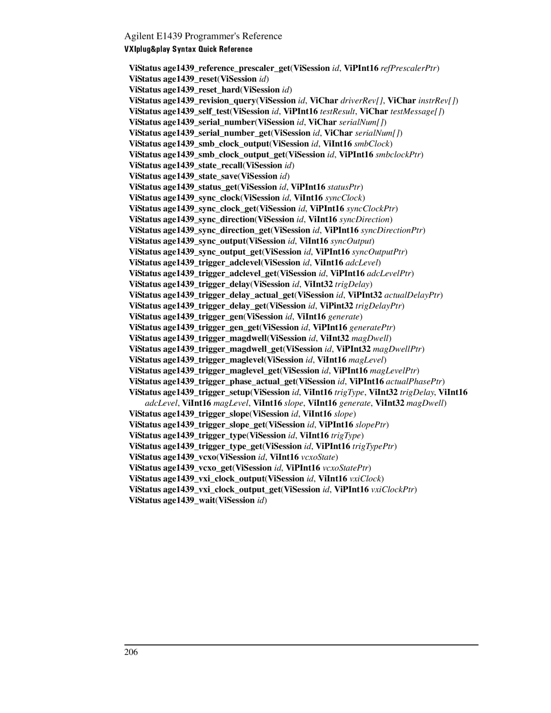 Agilent Technologies E1439 manual 206 