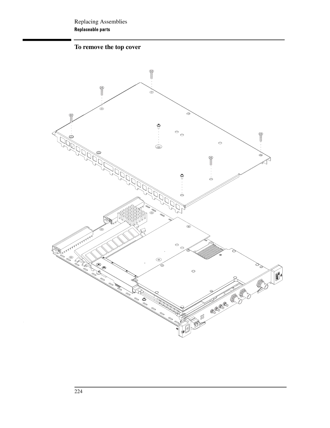 Agilent Technologies E1439 manual To remove the top cover 