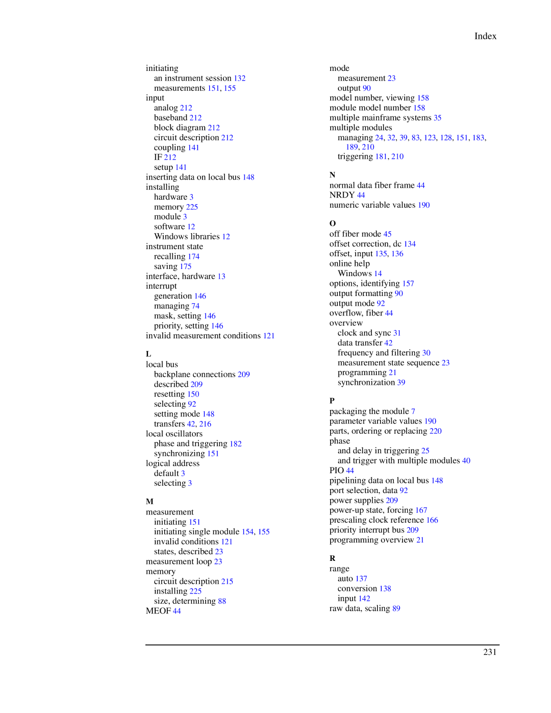 Agilent Technologies E1439 manual Raw data, scaling 231 