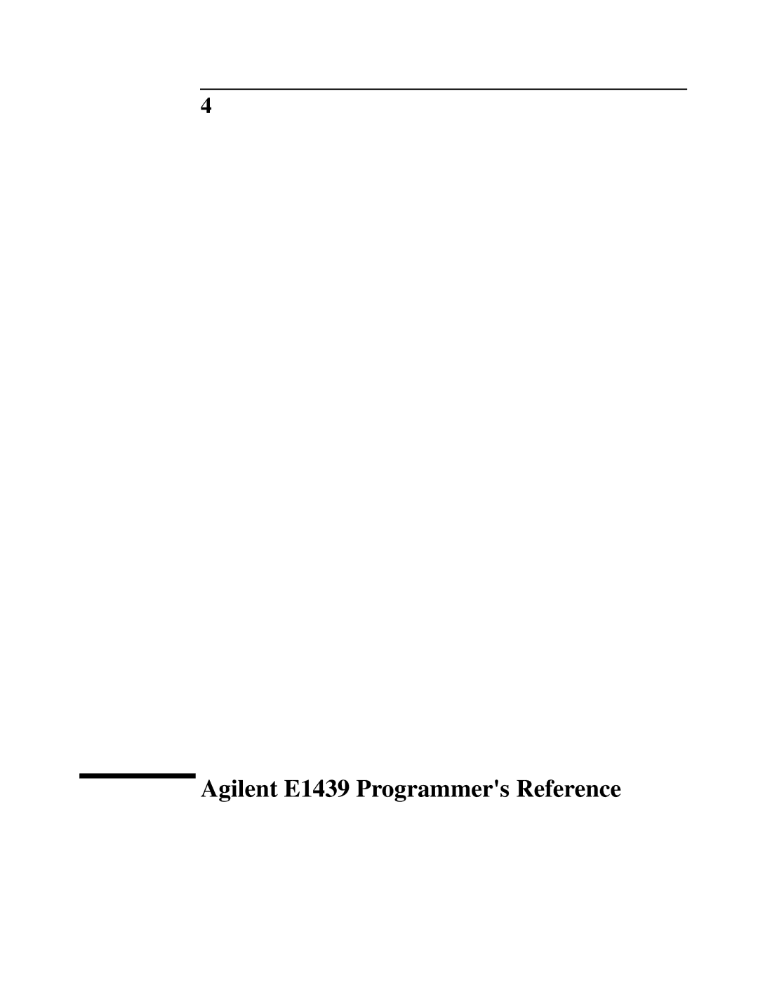 Agilent Technologies manual Agilent E1439 Programmers Reference 