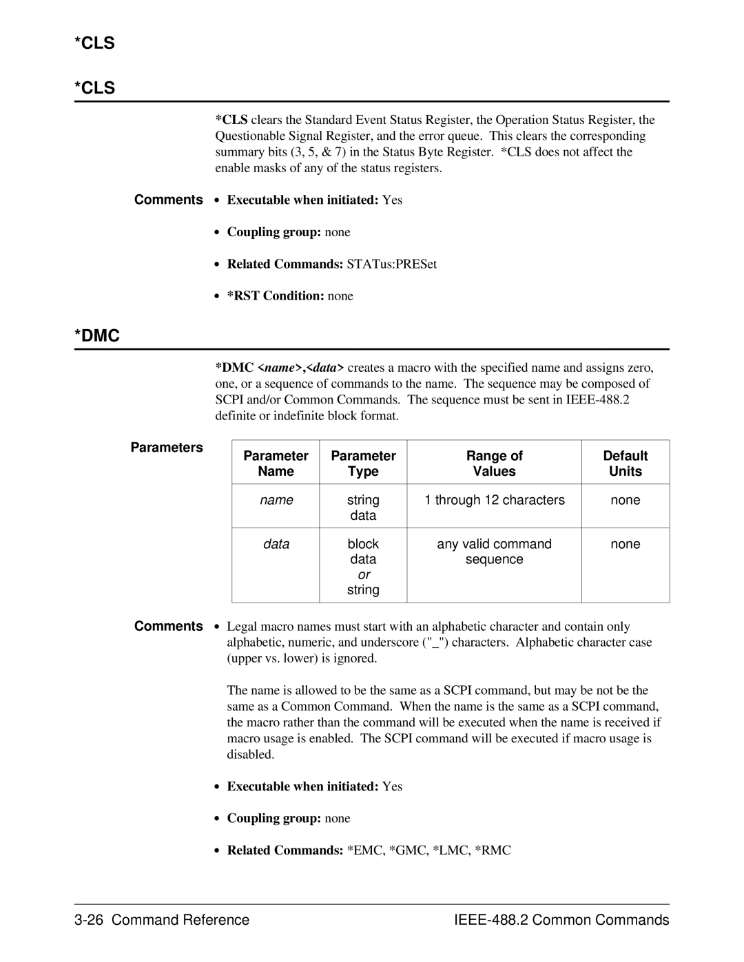 Agilent Technologies E1446A user manual Cls, Command Reference IEEE-488.2 Common Commands 