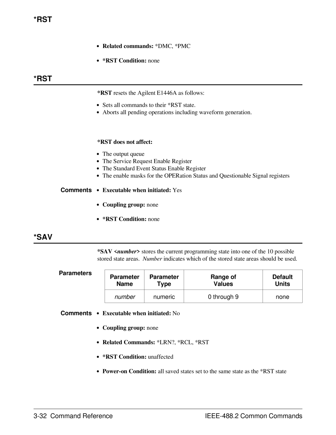 Agilent Technologies E1446A user manual Rst 