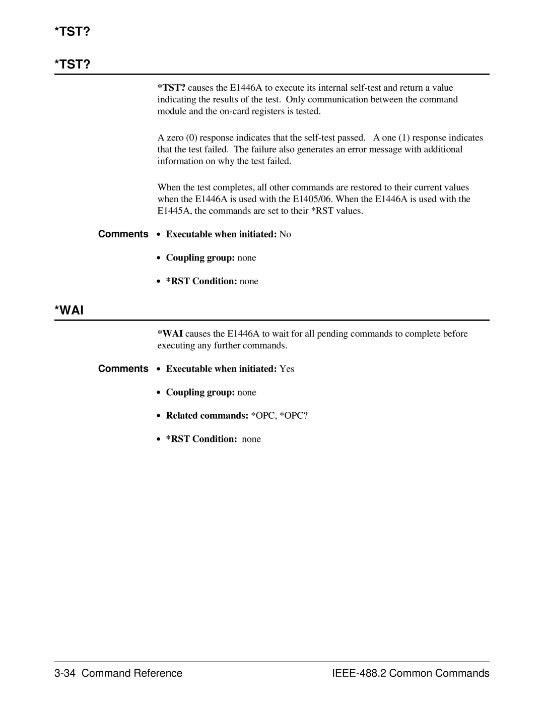 Agilent Technologies E1446A user manual Tst? 