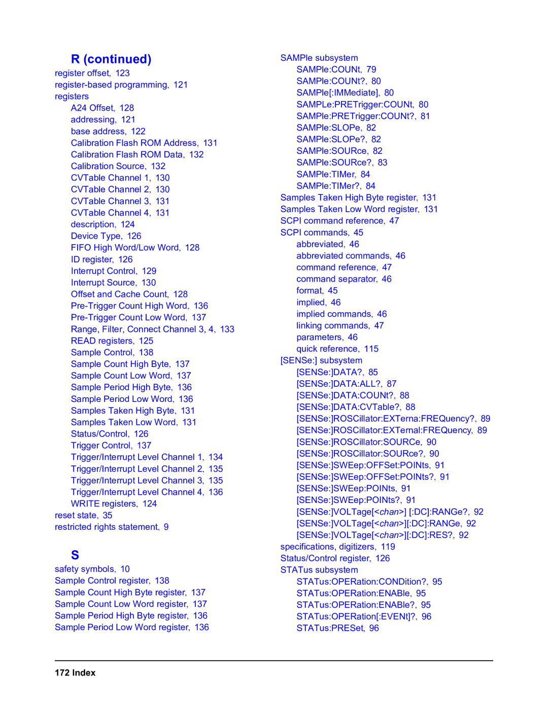 Agilent Technologies E1564A, E1563A user manual Index 