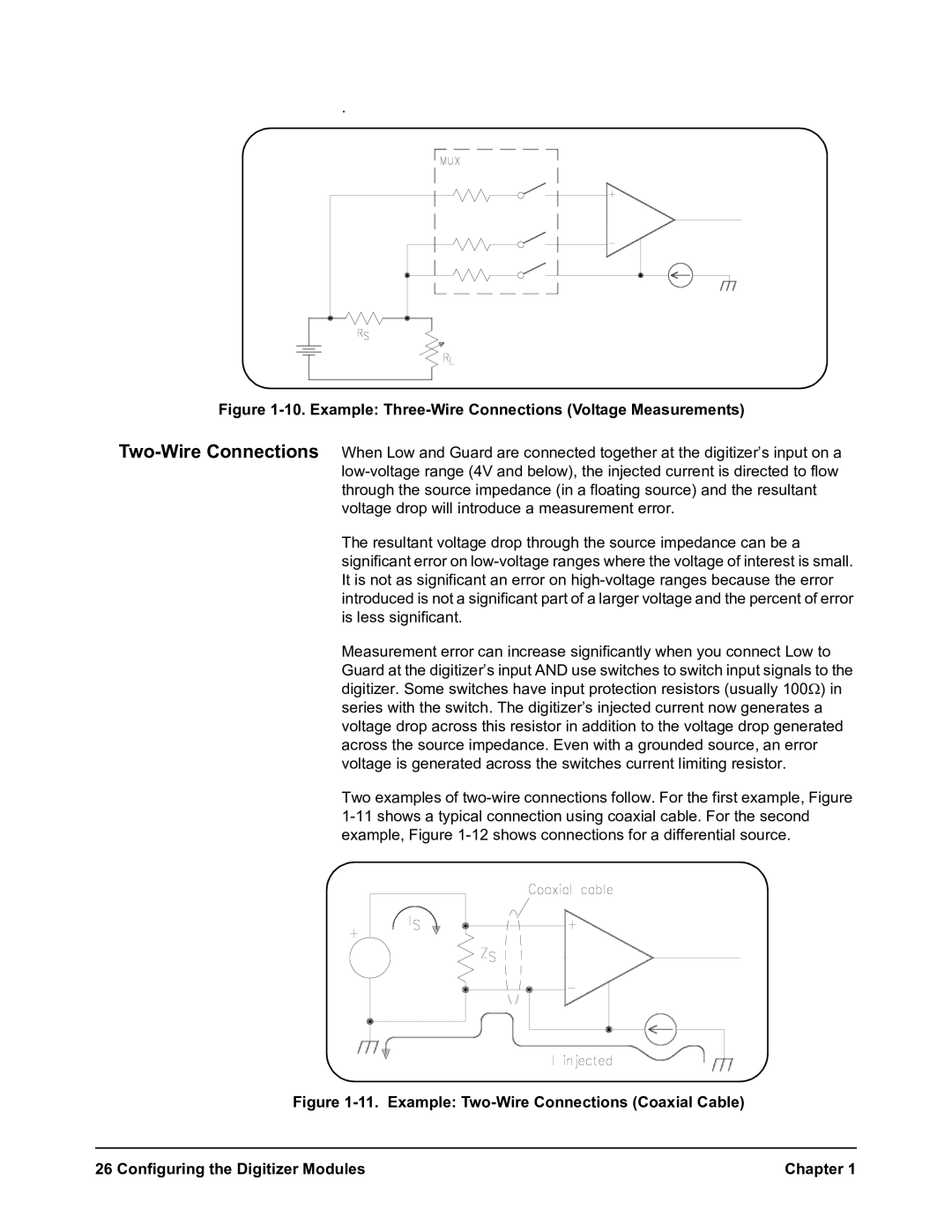 Agilent Technologies E1564A, E1563A user manual Example Three-Wire Connections Voltage Measurements 