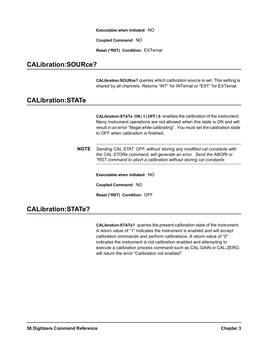 Agilent Technologies E1564A, E1563A user manual CALibrationSOURce?, CALibrationSTATe? 
