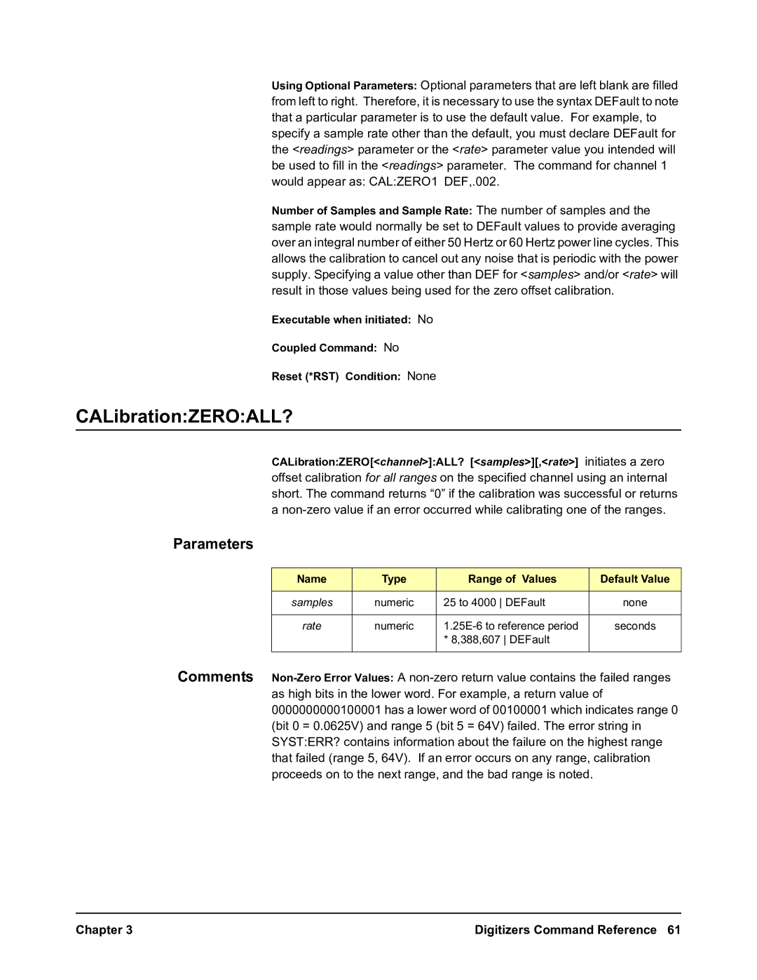 Agilent Technologies E1563A, E1564A user manual CALibrationZEROALL? 