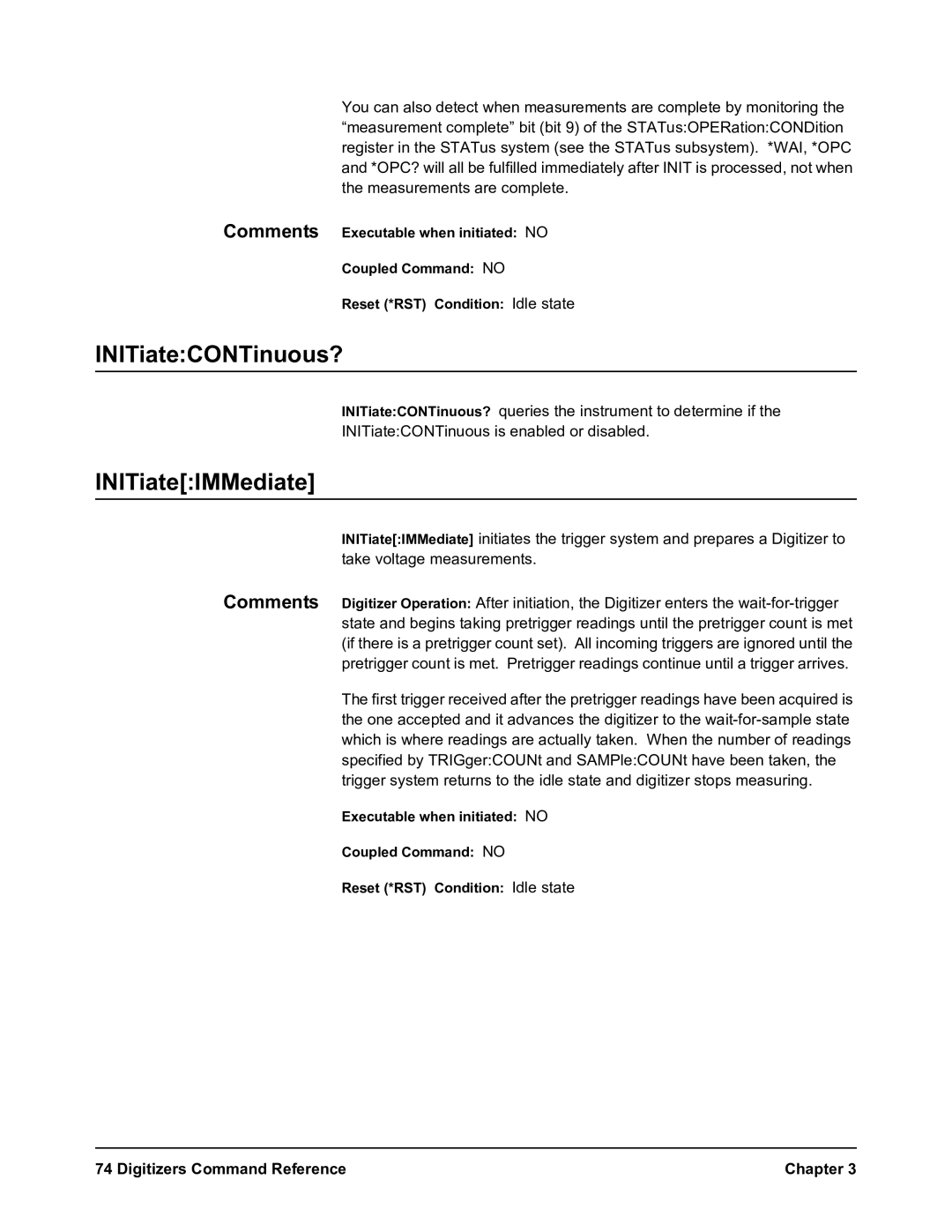 Agilent Technologies E1564A, E1563A user manual INITiateCONTinuous?, INITiateIMMediate 