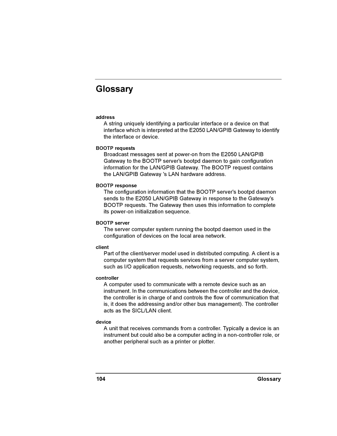 Agilent Technologies E2050-90003 manual Glossary 