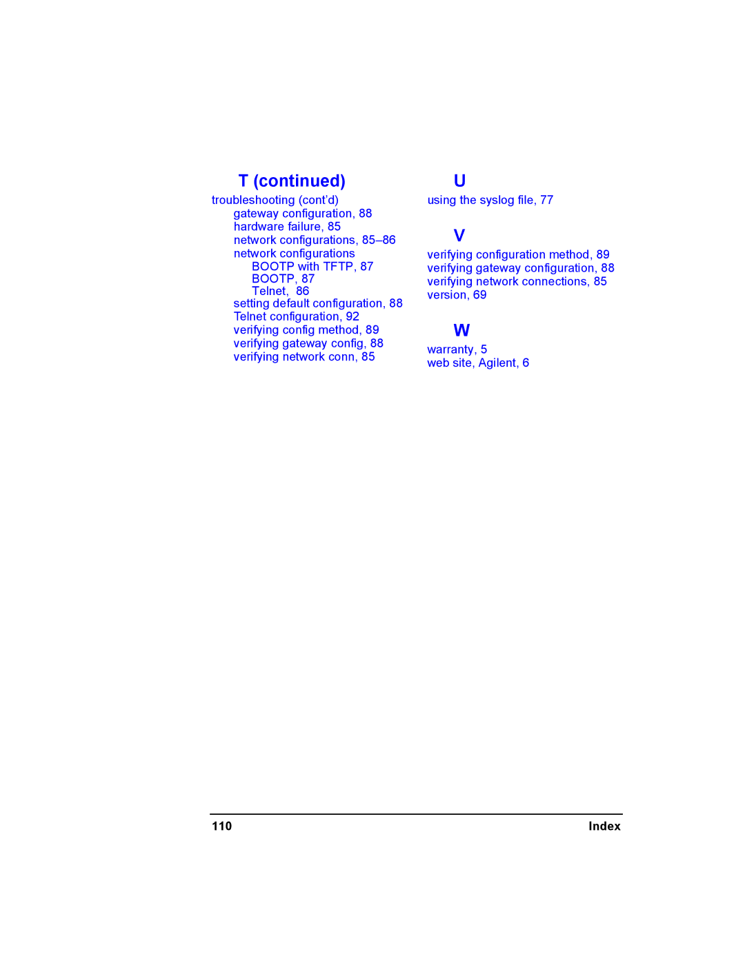 Agilent Technologies E2050-90003 manual 110 