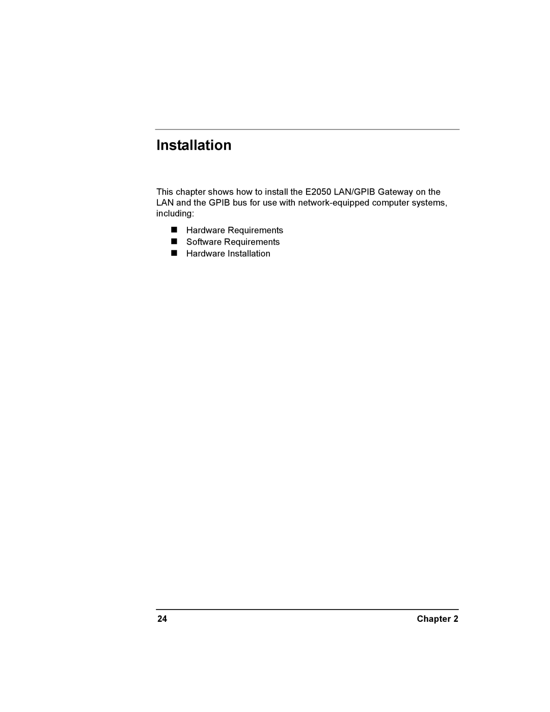 Agilent Technologies E2050-90003 manual Installation 