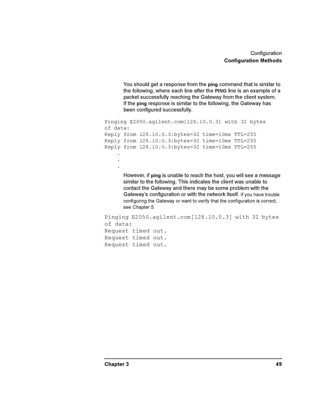 Agilent Technologies E2050-90003 manual Configuration Methods 