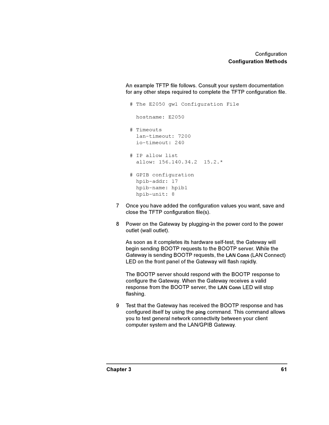 Agilent Technologies E2050-90003 manual Configuration Methods 