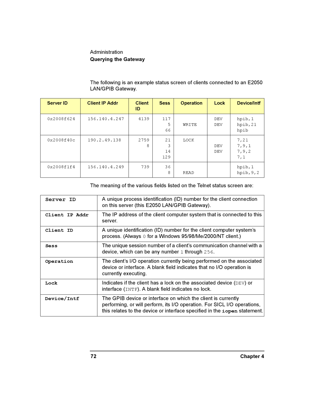 Agilent Technologies E2050-90003 manual Server ID 