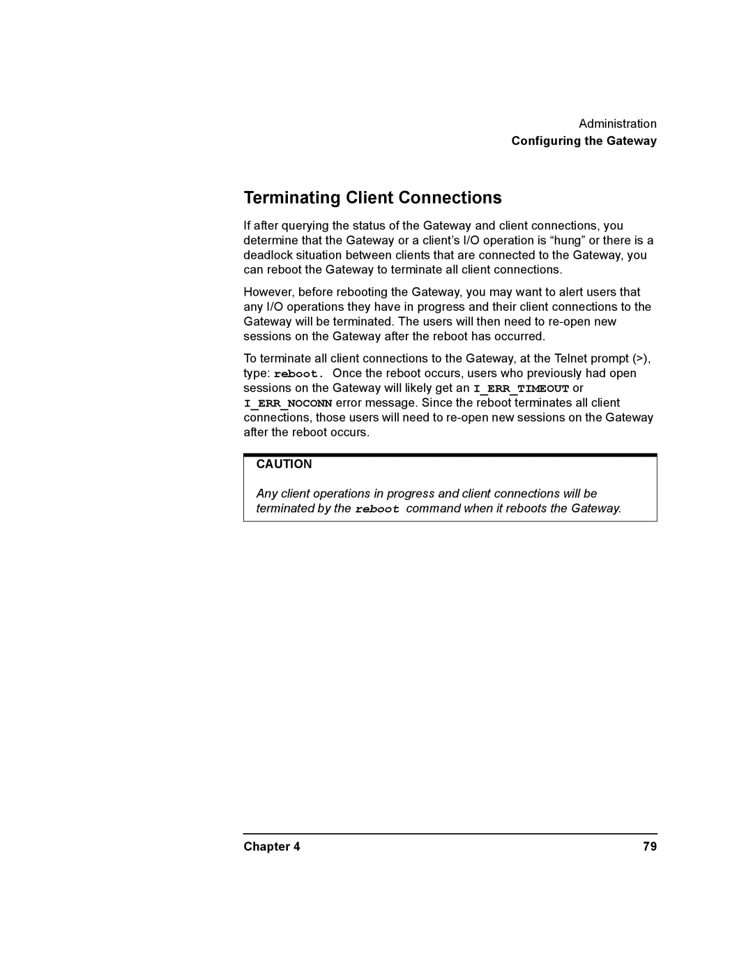 Agilent Technologies E2050-90003 manual Terminating Client Connections 