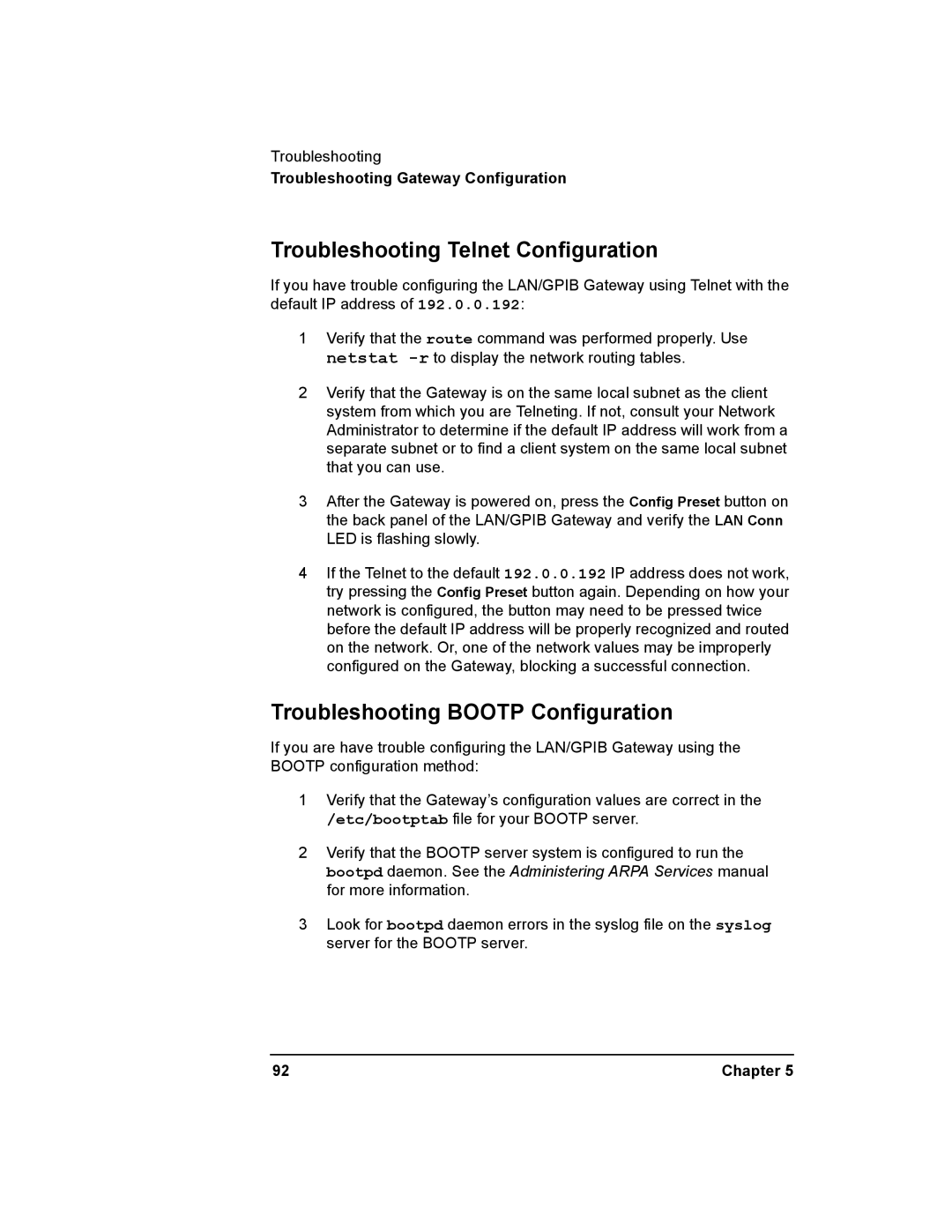 Agilent Technologies E2050-90003 manual Troubleshooting Telnet Configuration, Troubleshooting Bootp Configuration 