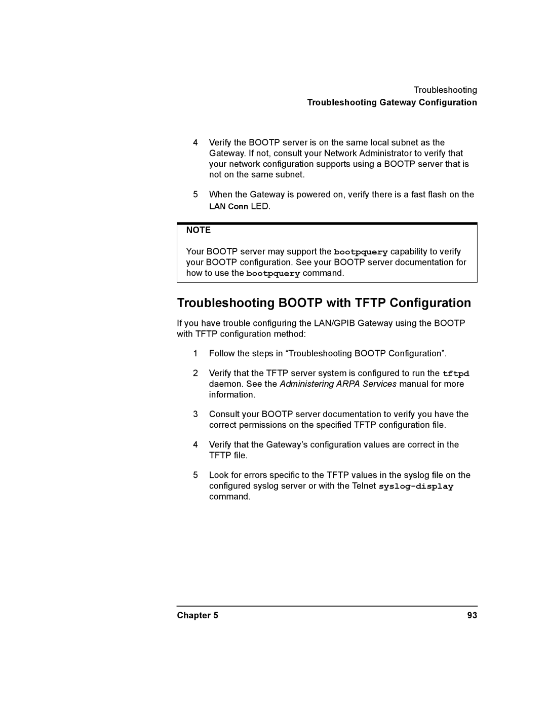 Agilent Technologies E2050-90003 manual Troubleshooting Bootp with Tftp Configuration 